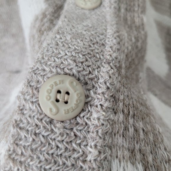 Cooper Vintage Canadian Wool Blend Diamond Knit Cardigan Sweater Pockets Preppy - Picture 8 of 15